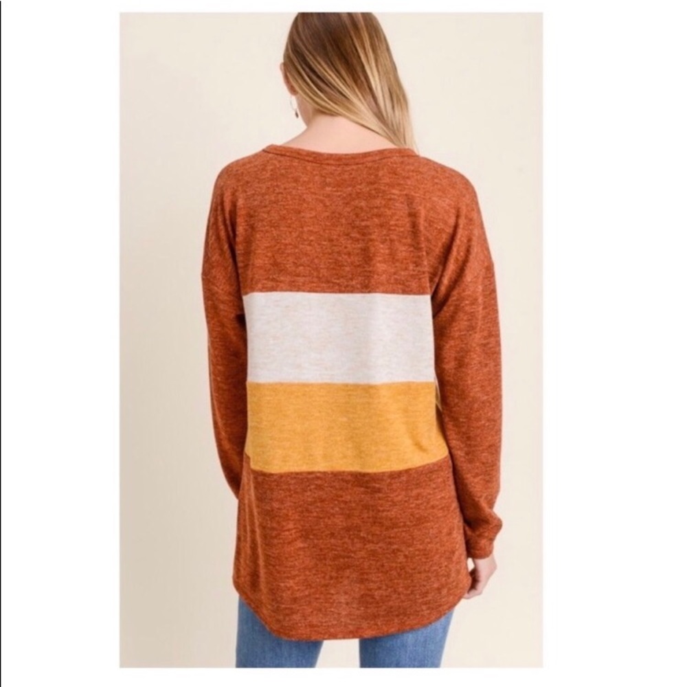 🏅HP 10/14!!🏅 🍁New Color Block Shirt🍁 - Picture 6 of 12